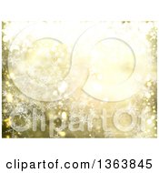 Poster, Art Print Of Background Of Snowflakes And Flares On Gold