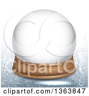 Poster, Art Print Of 3d Empty Snow Globe Dome On A Glittery Background