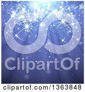 Clipart Of A Background Of Sparkling Stars And Sunshine Royalty Free Vector Illustration