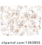 Clipart Of A Christmas Winter Background Of Snowflakes Royalty Free Vector Illustration by vectorace