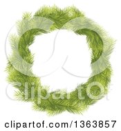 Poster, Art Print Of Christmas Wreath Made Of Green Fir Tree Branches
