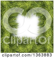 Clipart Of A Christmas Background Of Fir Branches Framing White Text Space Royalty Free Vector Illustration