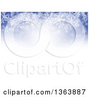 Poster, Art Print Of Blue Christmas Winter Background Of Snowflakes And Text Space