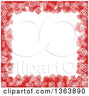 Poster, Art Print Of Red And White Christmas Winter Background Of Snowflakes And Text Space