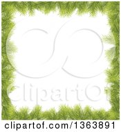 Clipart Of A Christmas Background Of Fir Branches Framing White Text Space Royalty Free Vector Illustration
