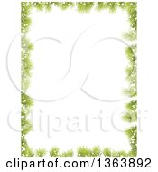 Poster, Art Print Of Christmas Background Of Fir Branches And Snow Framing White Text Space