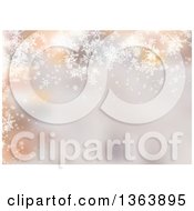 Poster, Art Print Of Clipart Of A  Christmas Winter Background Of Snowflakes And Text Space Royalty Free Vector Illustration