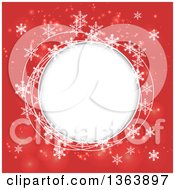 Poster, Art Print Of Christmas Winter Background Of Snowflakes And Round Circular Text Space