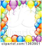 Poster, Art Print Of Border Frame Of Colorful Party Balloons
