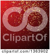 Poster, Art Print Of Background Of Colorful Party Confetti On Red