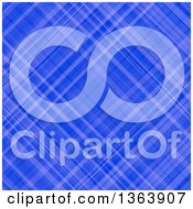Clipart Of A Background Of Diagonal Blue Plaid Royalty Free Vector Illustration