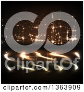 Poster, Art Print Of Background Of Golden Firework Sparkly Lights And Reflections