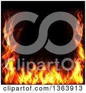 Poster, Art Print Of Background Border Of Flames On Black