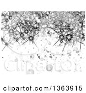 Clipart Of A Background Of Sparkling Abstract Fireworks And Bubbles Royalty Free Vector Illustration by vectorace