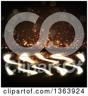 Poster, Art Print Of Background Of Golden Firework Sparkly Lights And Reflections