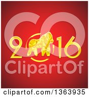 Poster, Art Print Of 3d Gold 2016 New Year And Monkey Design On Red