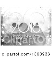 Clipart Of A 2016 Happy New Year Greeting Over Silver Sparkles Royalty Free Vector Illustration by vectorace