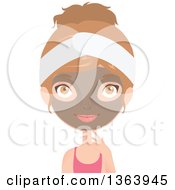 Clipart Of A Dirty Blond Caucasian Woman Wearing A Facial Clay Mask Royalty Free Vector Illustration by Melisende Vector