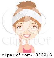 Clipart Of A Dirty Blond Caucasian Woman Wearing A Face Mask Royalty Free Vector Illustration by Melisende Vector