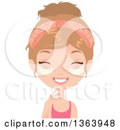 Clipart Of A Dirty Blond Caucasian Woman Hydrating Under Her Eyes Royalty Free Vector Illustration