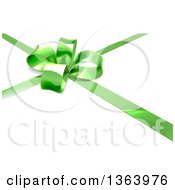 Poster, Art Print Of 3d Green Christmas Birthday Or Other Holiday Gift Bow And Ribbon On White
