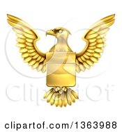 Golden Heraldic Coat Of Arms Eagle With A Shield