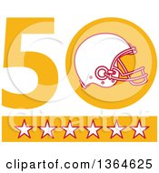 Poster, Art Print Of Super Bowl 50 Sports Design With A Football Helmet Over Stars