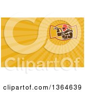 Clipart Of A Sandblaster Worker And Yellow Rays Background Or Business Card Design Royalty Free Illustration by patrimonio