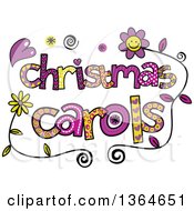 Colorful Sketched Christmas Carols Word Art