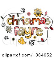 Colorful Sketched Christmas Fayre Word Art