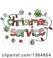 Poster, Art Print Of Colorful Sketched Christmas Service Word Art