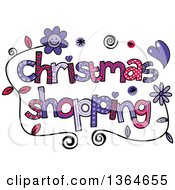 Colorful Sketched Christmas Shopping Word Art