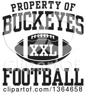 Poster, Art Print Of Black And White Property Of Buckeyes Football Xxl Design