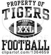 Poster, Art Print Of Black And White Property Of Tigers Football Xxl Design