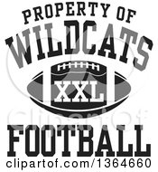 Black And White Property Of Wildcats Football Xxl Design