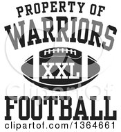 Poster, Art Print Of Black And White Property Of Warriors Football Xxl Design
