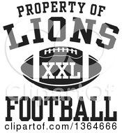Black And White Property Of Lions Football Xxl Design