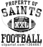 Poster, Art Print Of Black And White Property Of Saints Football Xxl Design
