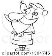 Poster, Art Print Of Black And White Christmas Santa Claus Standing In A Suit