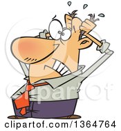 Cartoon Clipart Of A Stressed Man Ripping His Hair Out Royalty Free Vector Illustration