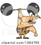 Caucasian Strongman Entertainer Holding A Barbell Over His Head
