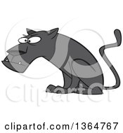 Curious Black Panther Big Cat Sitting