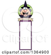 Clipart Of A Chubby Halloween Witch Woman Bookmark Royalty Free Vector Illustration