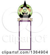 Clipart Of A Green Halloween Witch Woman Bookmark Royalty Free Vector Illustration