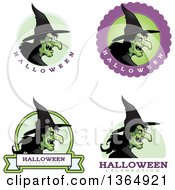 Poster, Art Print Of Halloween Ugly Warty Witch Badges