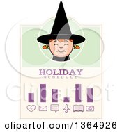 Poster, Art Print Of Halloween Witch Girl Holiday Schedule Design