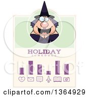 Clipart Of A Chubby Halloween Witch Woman Holiday Schedule Design Royalty Free Vector Illustration