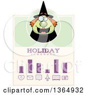 Clipart Of A Green Halloween Witch Woman Holiday Schedule Design Royalty Free Vector Illustration