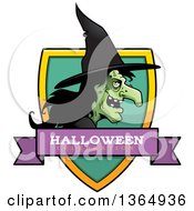 Poster, Art Print Of Halloween Ugly Warty Witch Halloween Celebration Shield
