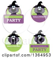 Poster, Art Print Of Black Halloween Witch Cat Badges